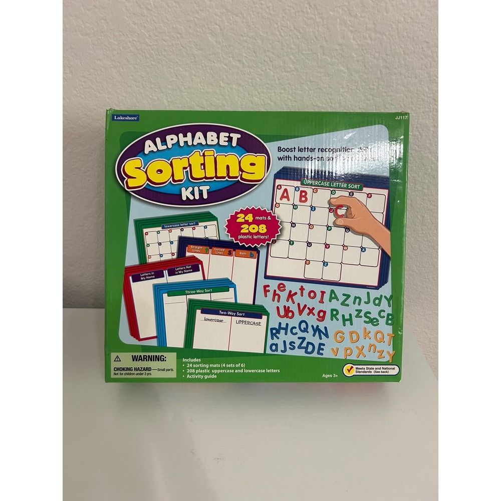 Lakeshore Alphabet Sorting Kit Learning Educational Activity Missing 2 Pieces